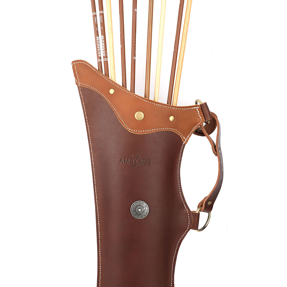 Premium Leather Hip Quiver for 20 Arrows Durable Archery Bag