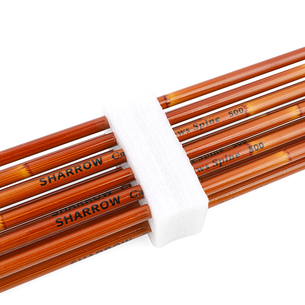 12 pcs SHARROW 500 Spine Carbon Bamboo Arrows 4" Brown Feathers 12pcs