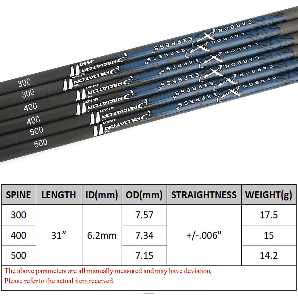 6/12pcs Pure Carbon Arrow Shafts 31" for Archery Bows