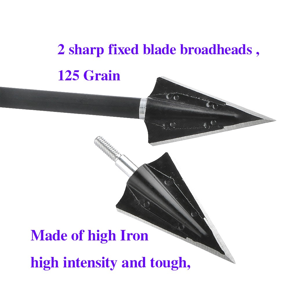 125 Grain Archery Hunting Arrowheads – 6/12pcs Iron Tips