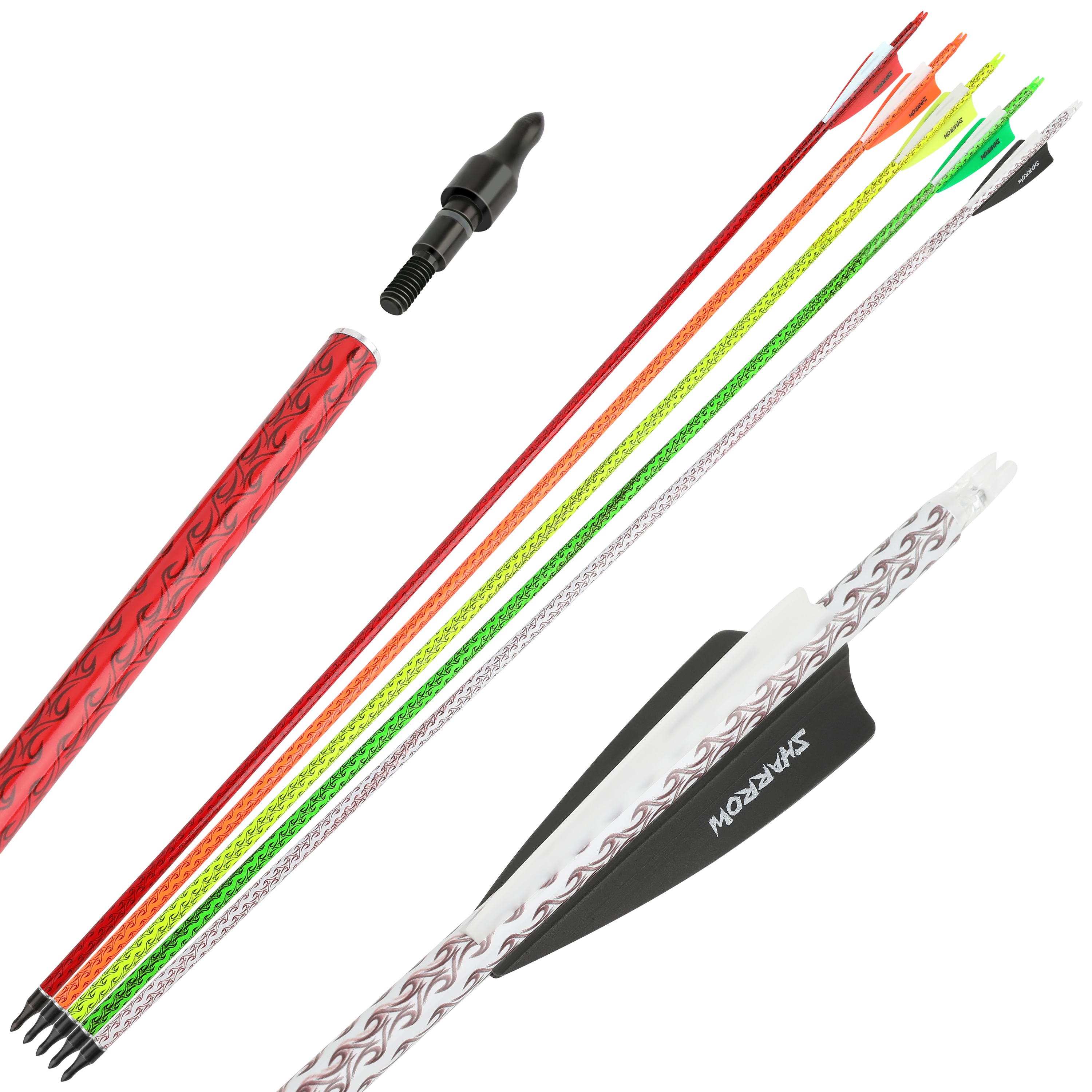12pcs 30 inch Carbon Arrows SP500 Archery Hunting Target Arrows