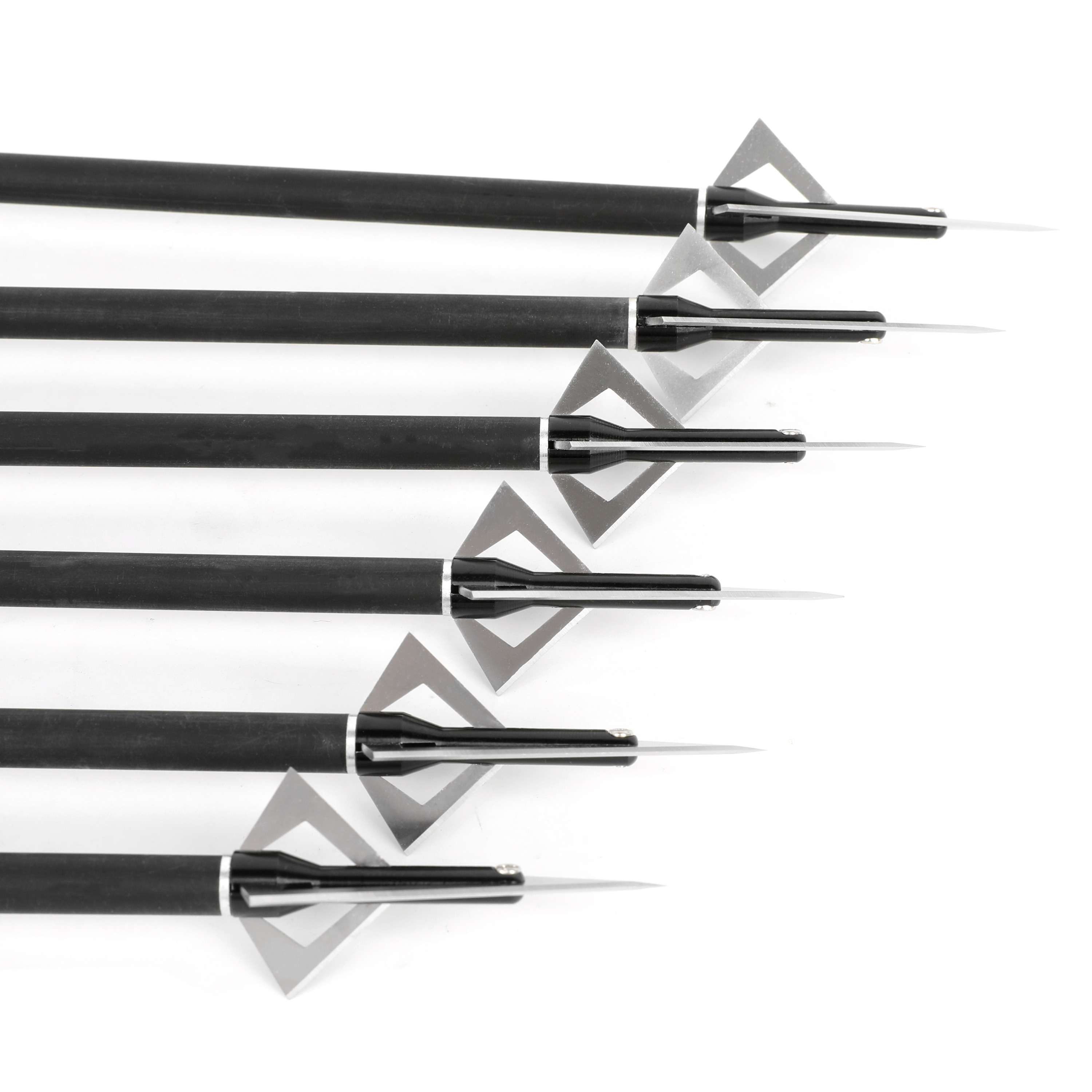 Sharp Tip Broadhead Arrowheads 420 Steel Blade with 6061 Aluminum Shaft (6pcs)