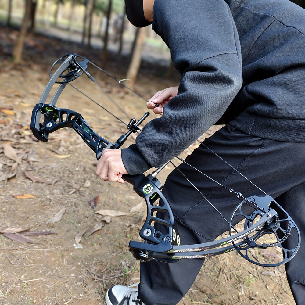 Black CNC Alloy Compound Bow Set 40-75lbs 350FPS