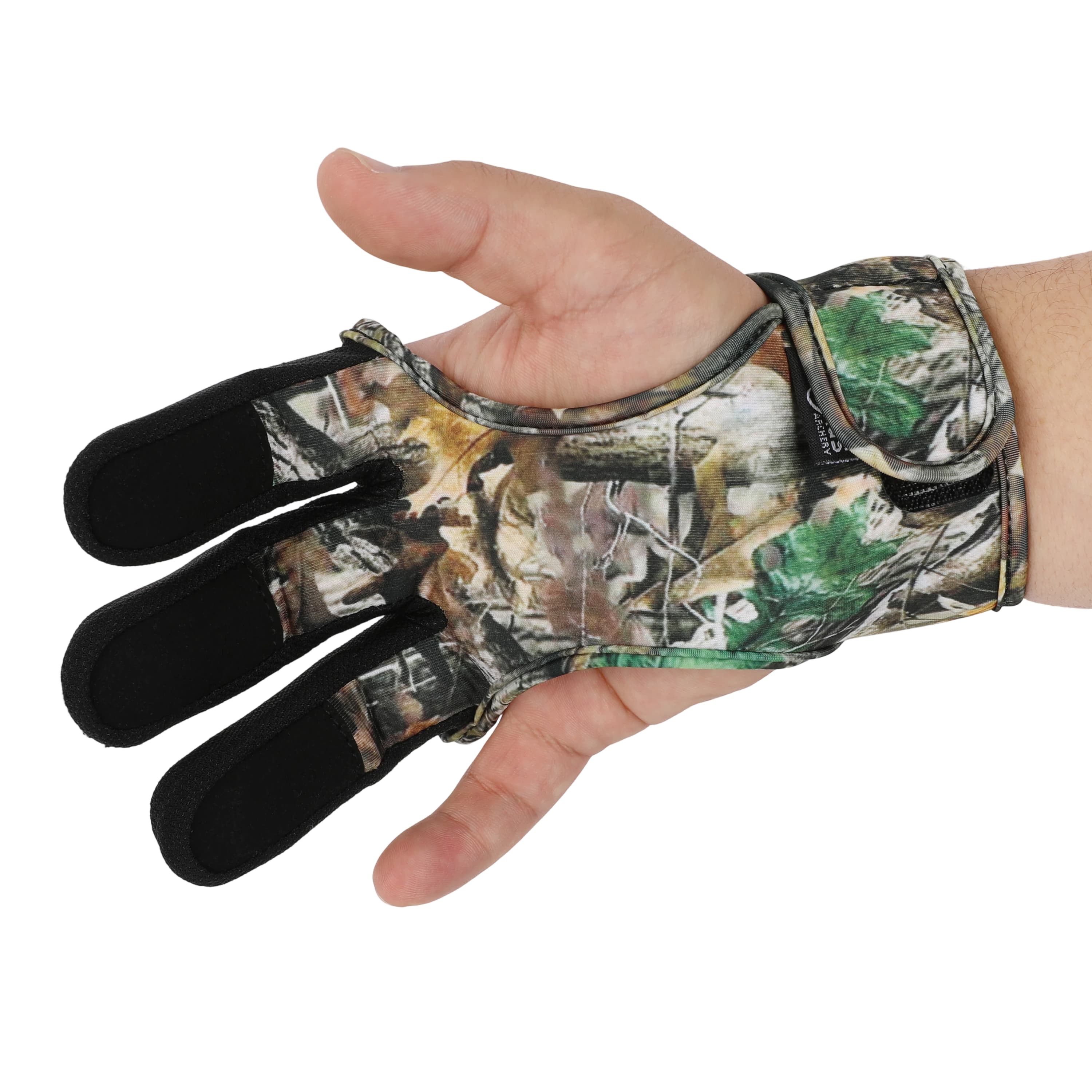 Neoprene Three-Finger Archery Glove Finger Protector – Black/Brown