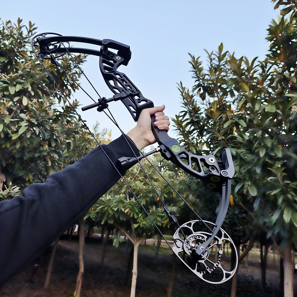 Black CNC Alloy Compound Bow Set 40-75lbs 350FPS