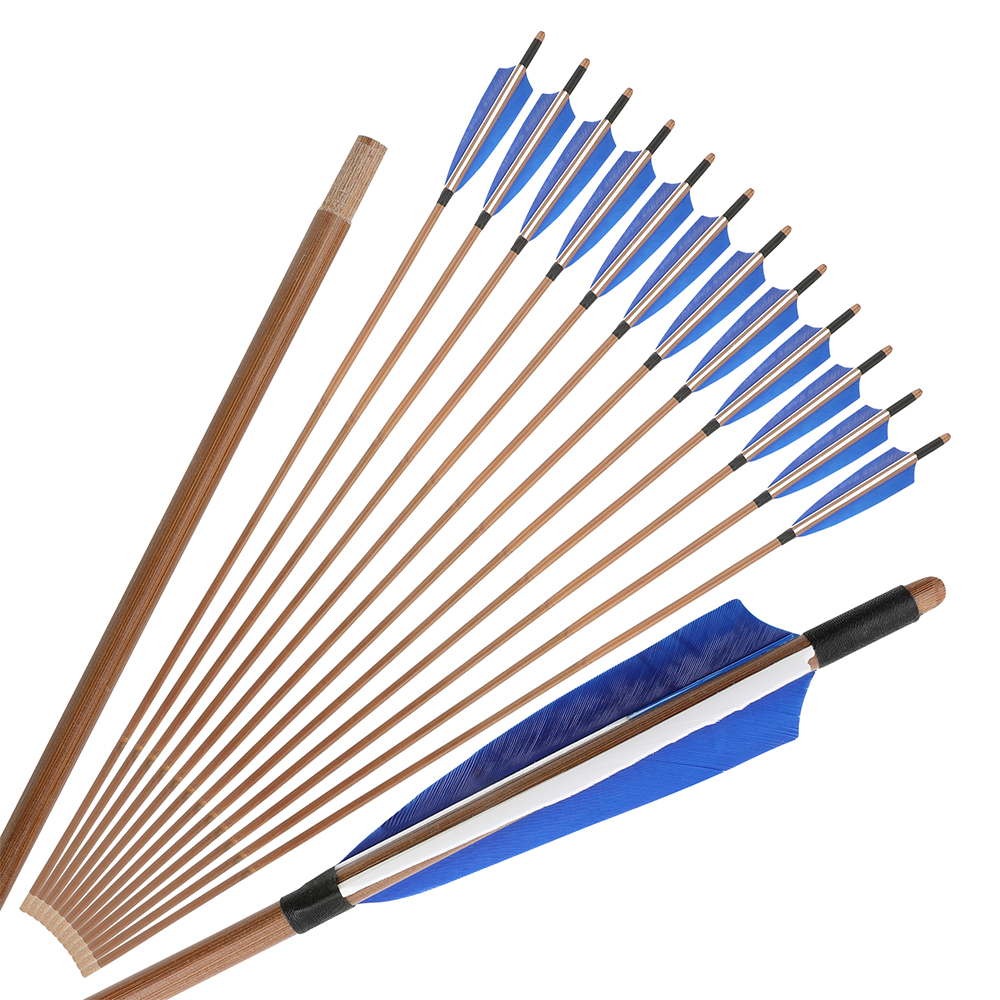 5-Inch Shield Feather Bamboo Arrows 6/12pcs – 8mm Shaft