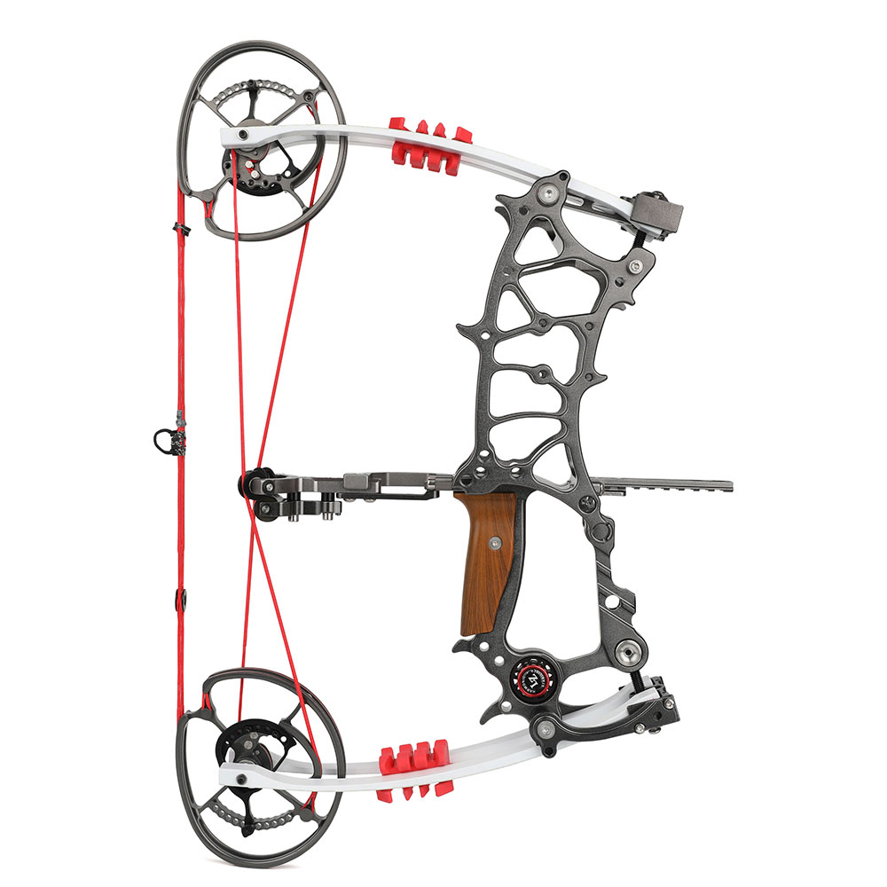 Gray CNC Mini Compound Bow 30-75lbs Steel Ball 330FPS
