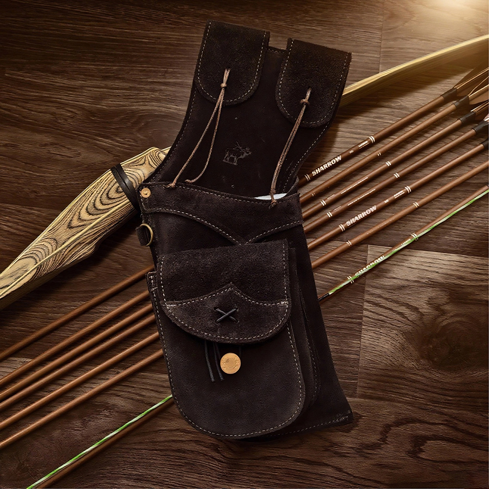Wilderness Reverse Quiver Leather Arrows Bag Magnetic D Buckle