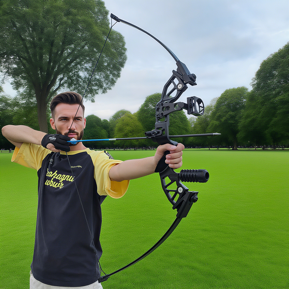 Adjustable Draw Weight Straight Bow 30-53lbs Archery Set – Black