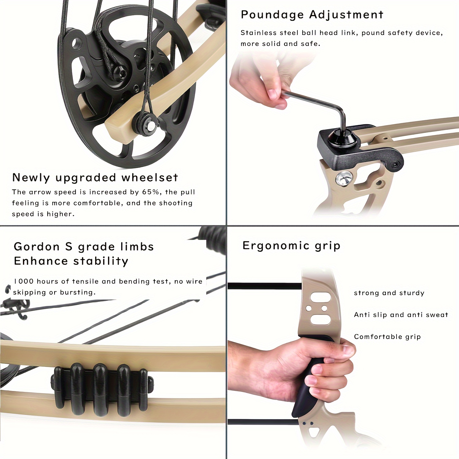 Compound bow Kit with Reel 30–55lbs Adjustable