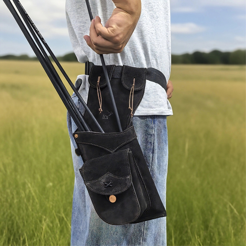 Wilderness Reverse Quiver Leather Arrows Bag Magnetic D Buckle