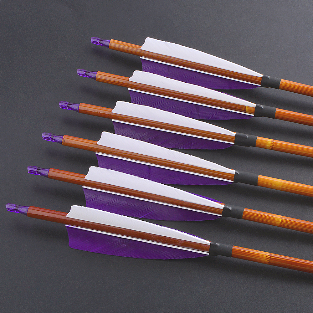 SHARROW Bamboo Carbon Arrows 500 Spine 2 Purple 1 White