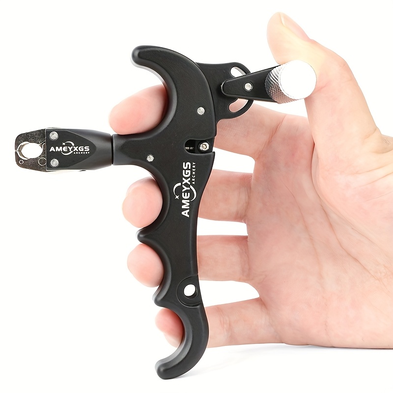 AMEYXGS 4-Finger Aluminum Archery Release – Black