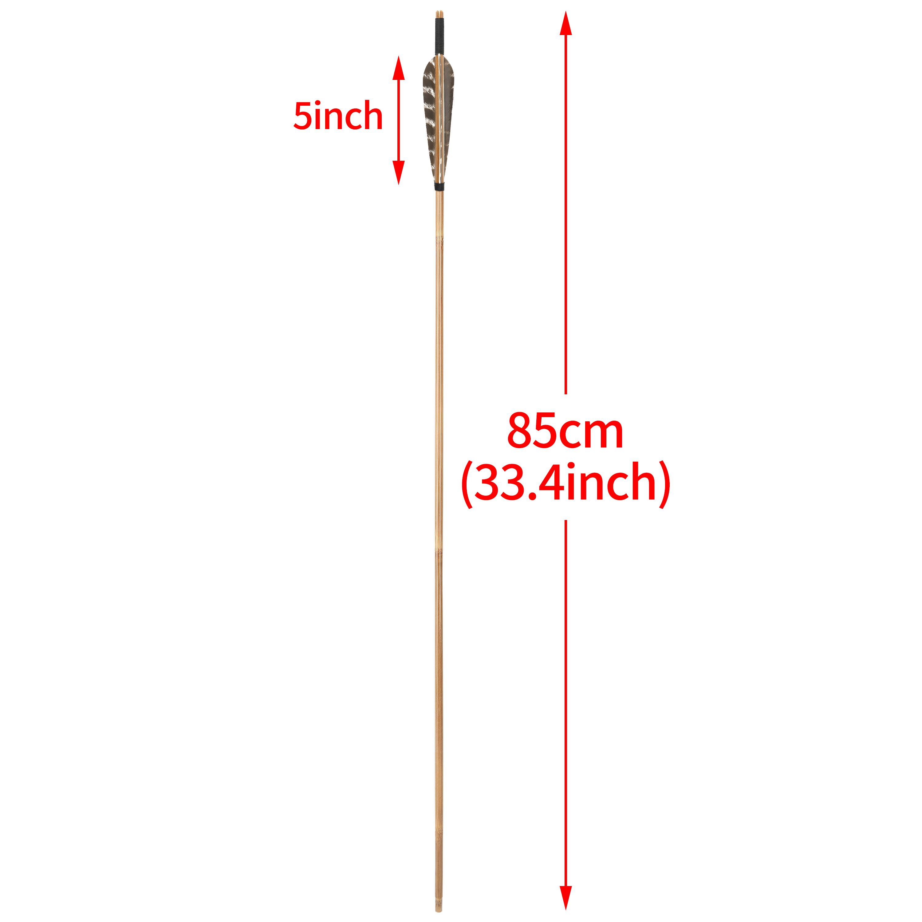 5" Snow Spotted Feather Bamboo Arrows 6pcs