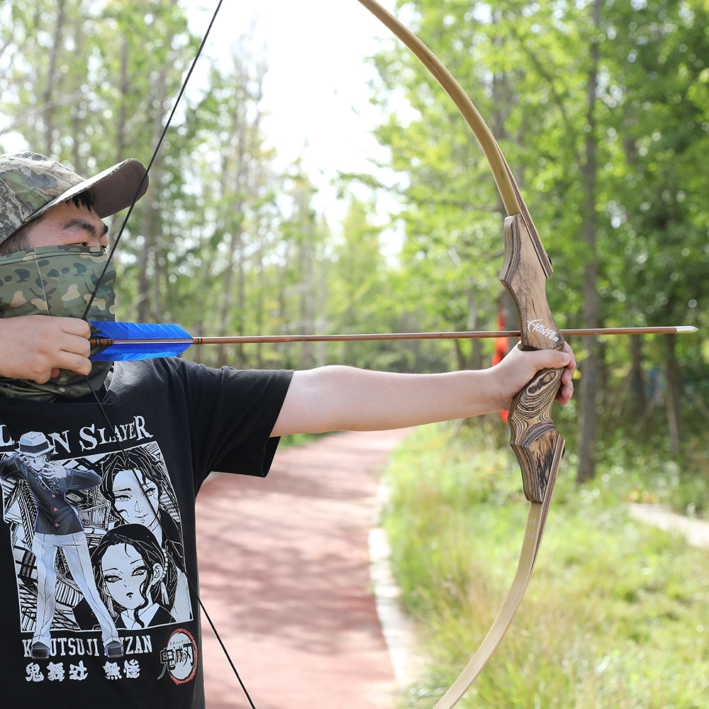 60" Takedown Recurve Bow Wooden Riser Bamboo Limbs