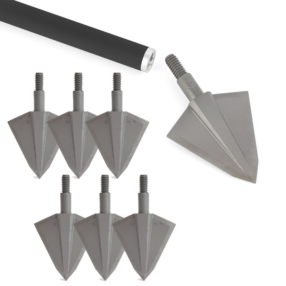 150 Grain Archery Broadheads – 2-Blade One-Piece Steel Tips