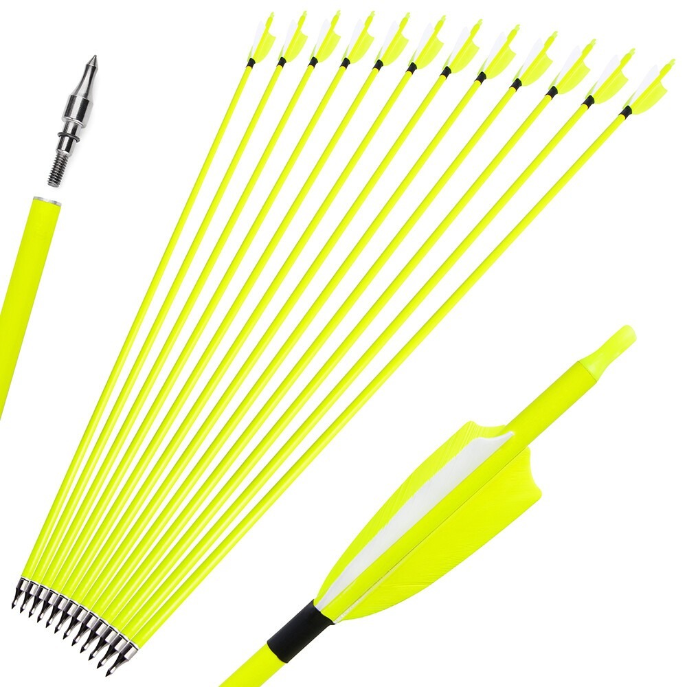 Archery Carbon Arrows 500 Spine 3" Shield Turkey Feather 6/12pcs