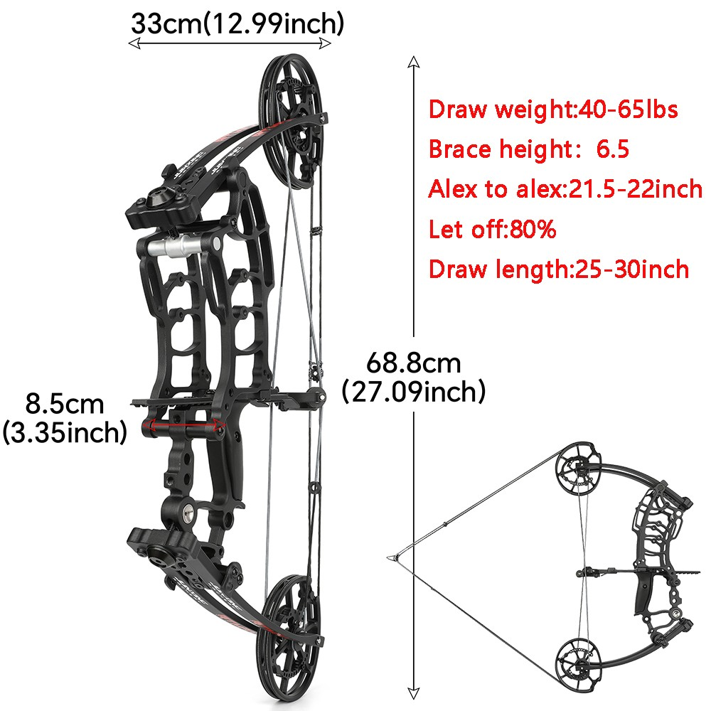 M109KA Compound Bow Set 40-65lbs Adjustable with Arrows Kit