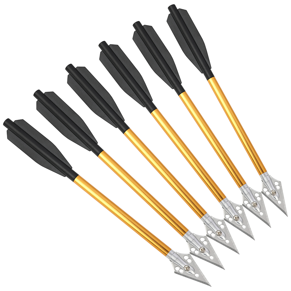 Mini Aluminum Blade Arrows 6pcs – Gold/Black