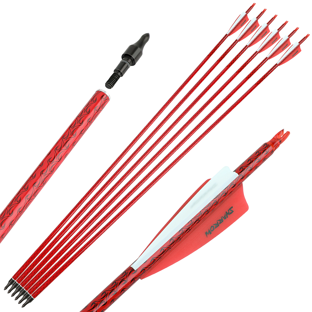 Hunting Arrows 12pcs 30 in 500 Spine Carbon Shooting Set