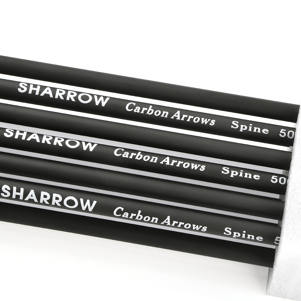 6/12pcs 4" True Feather Carbon Arrows 500 Spine for Recurve/Compound Bow