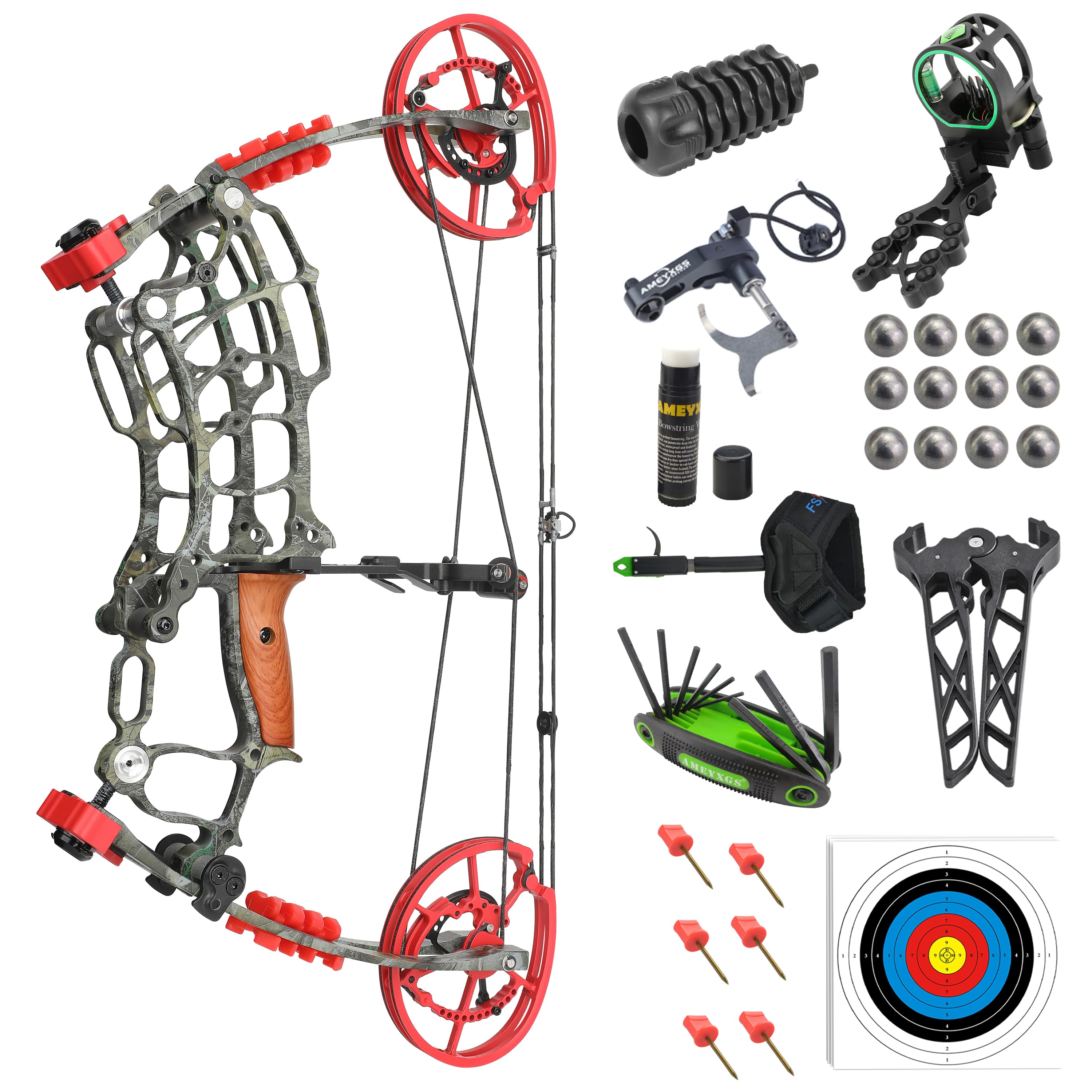 Short Axis Dual-Use Compound Hunting Bow Kit 30–70lbs