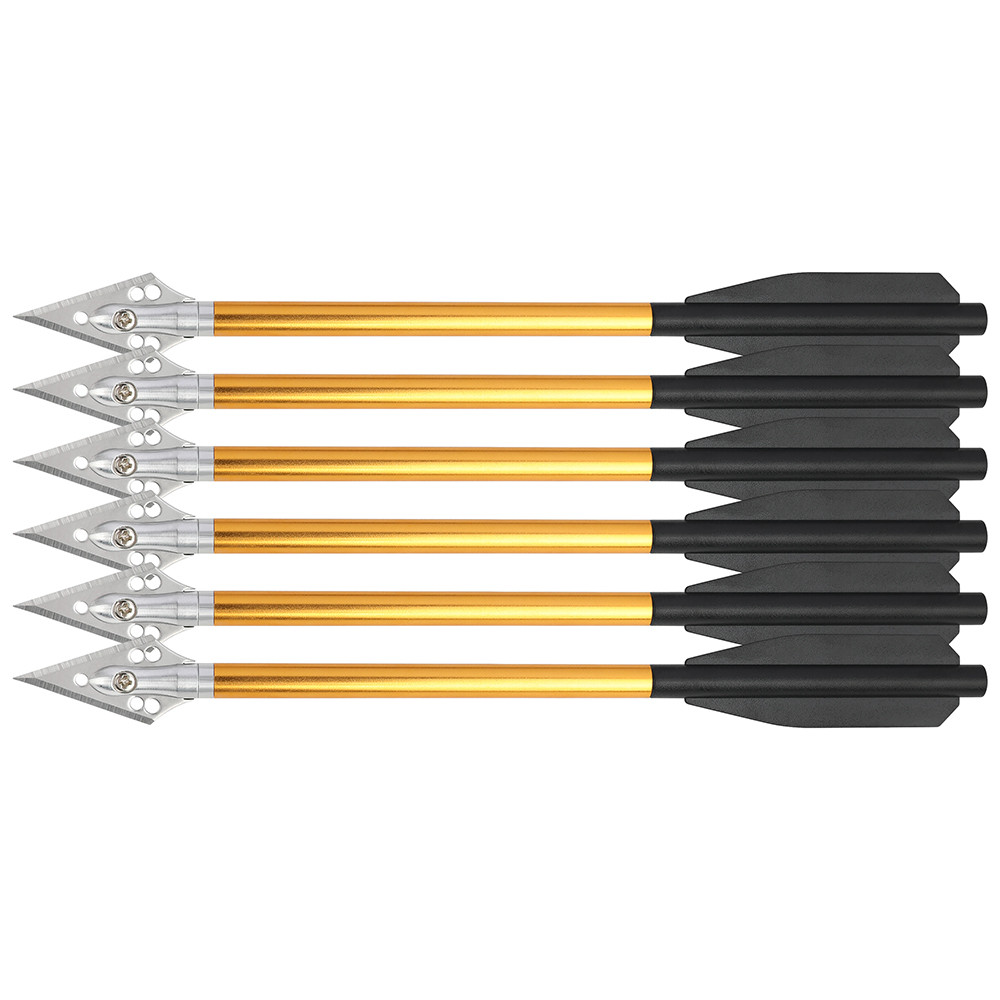 Mini Aluminum Blade Arrows 6pcs – Gold/Black