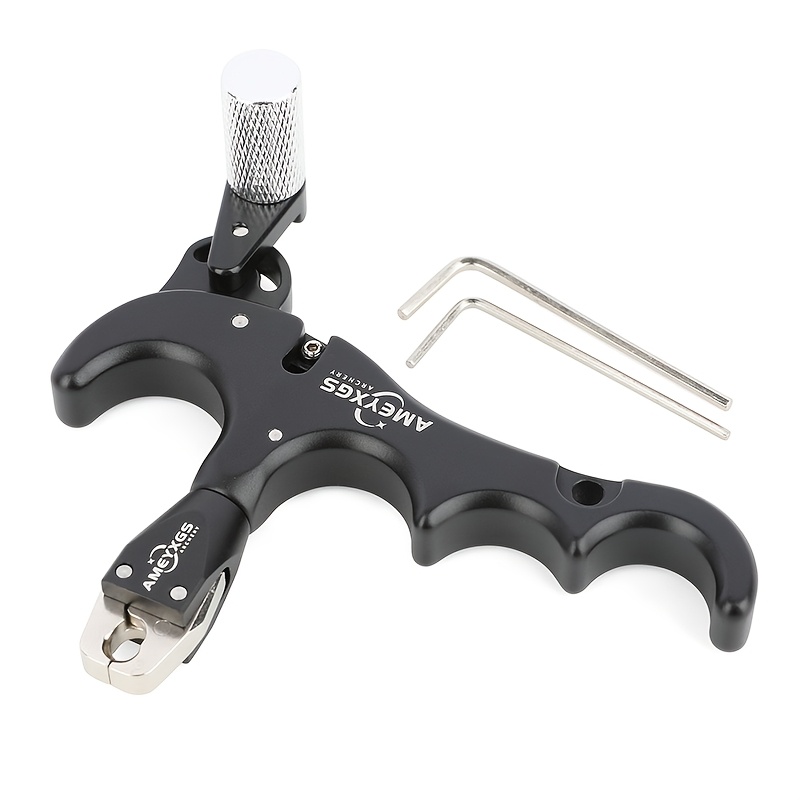 AMEYXGS 4-Finger Aluminum Archery Release – Black