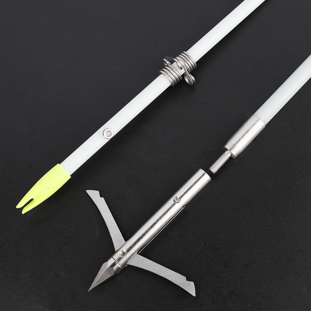 White Bowfishing Arrows Longhead 12pcs with Fluorescent Nocks