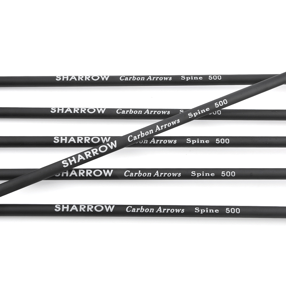 500spine 30" Orange/White Feather Carbon Arrows 12pcs 100gr