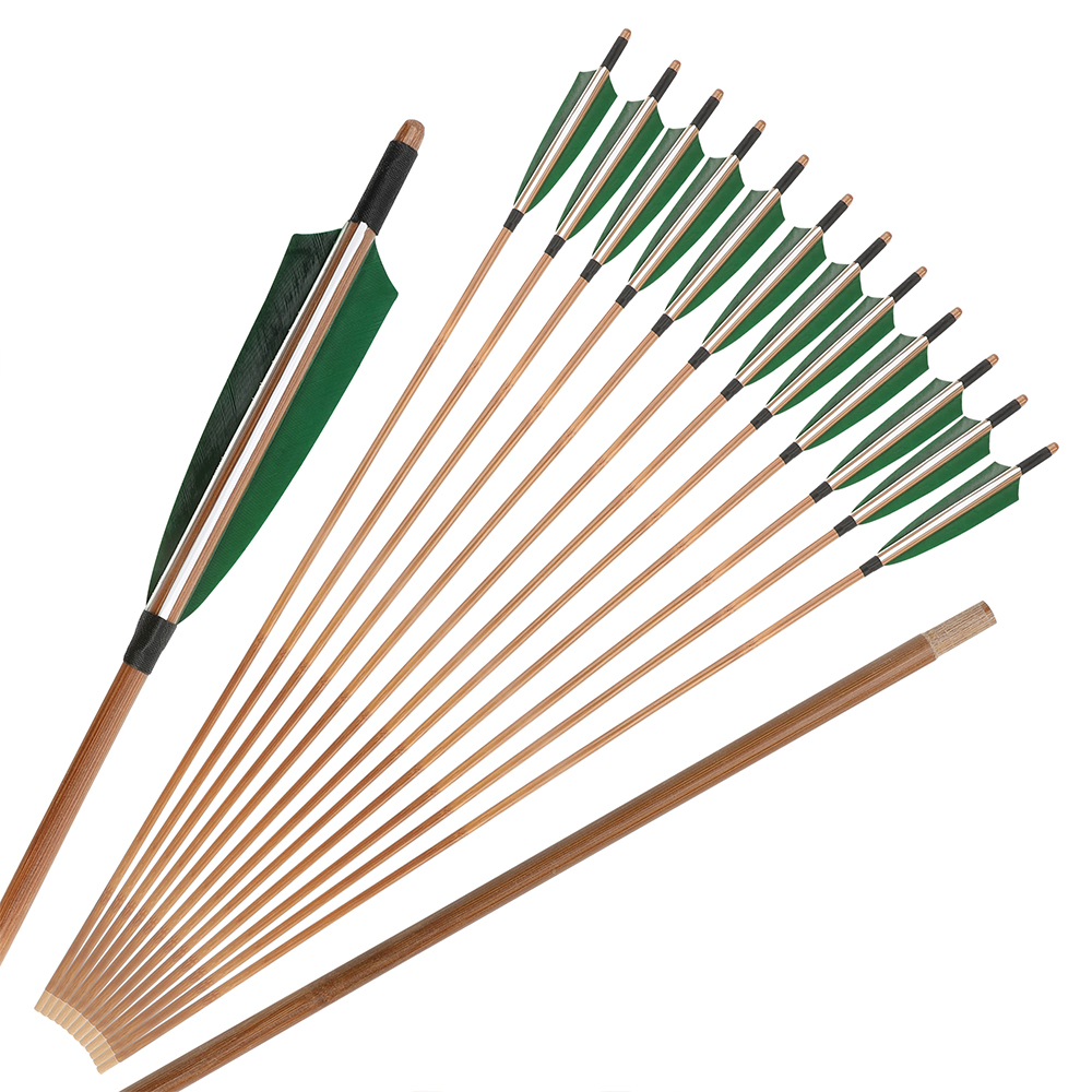 5-Inch Shield Feather Bamboo Arrows 6/12pcs – 8mm Shaft