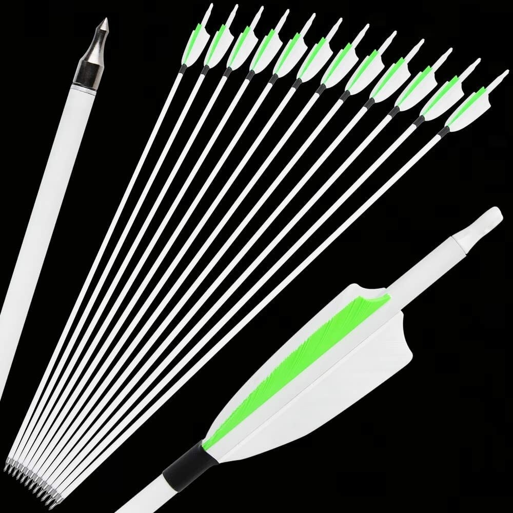 Archery Carbon Arrows 500 Spine 3" Shield Turkey Feather 6/12pcs