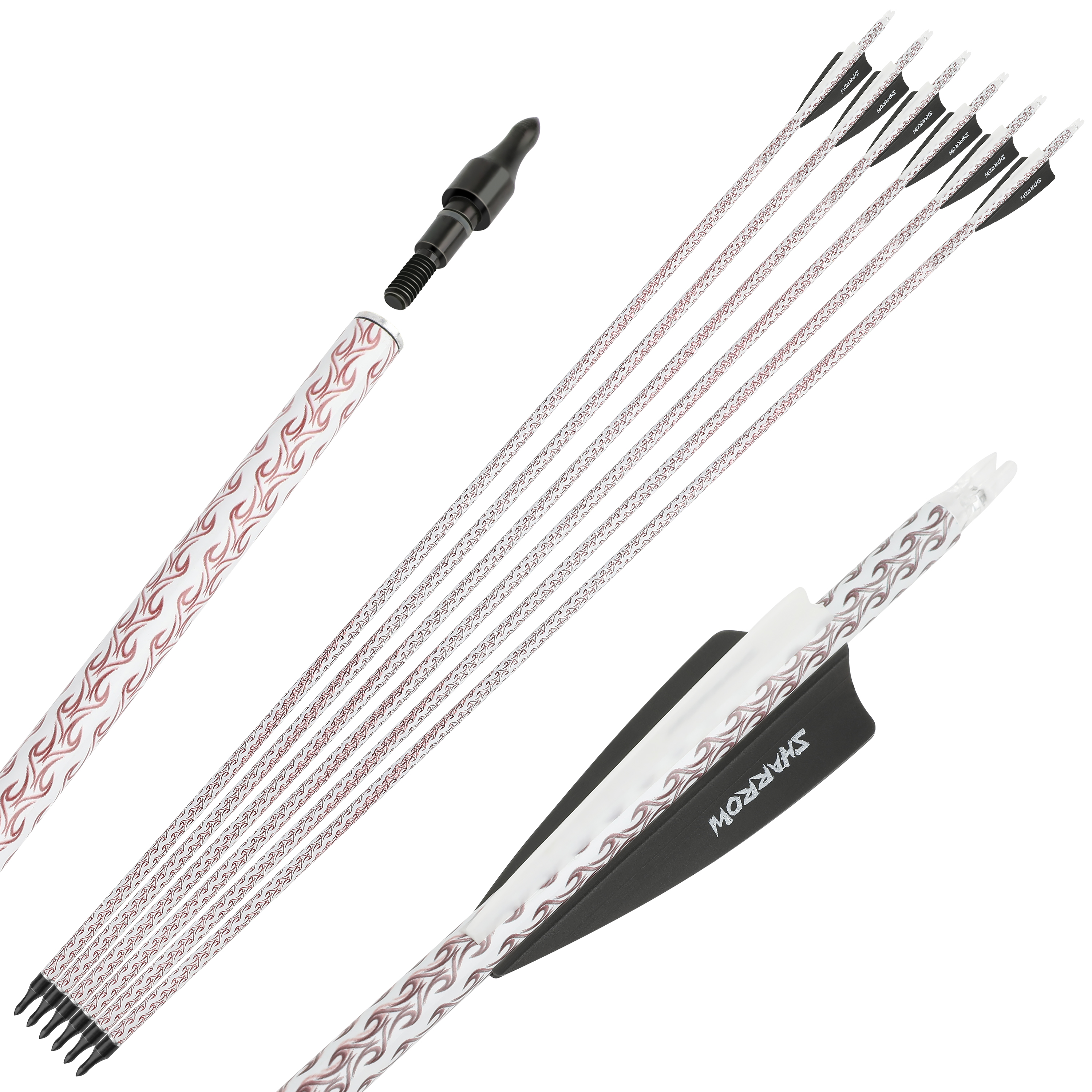 12pcs 30 inch Carbon Arrows SP500 Archery Hunting Target Arrows