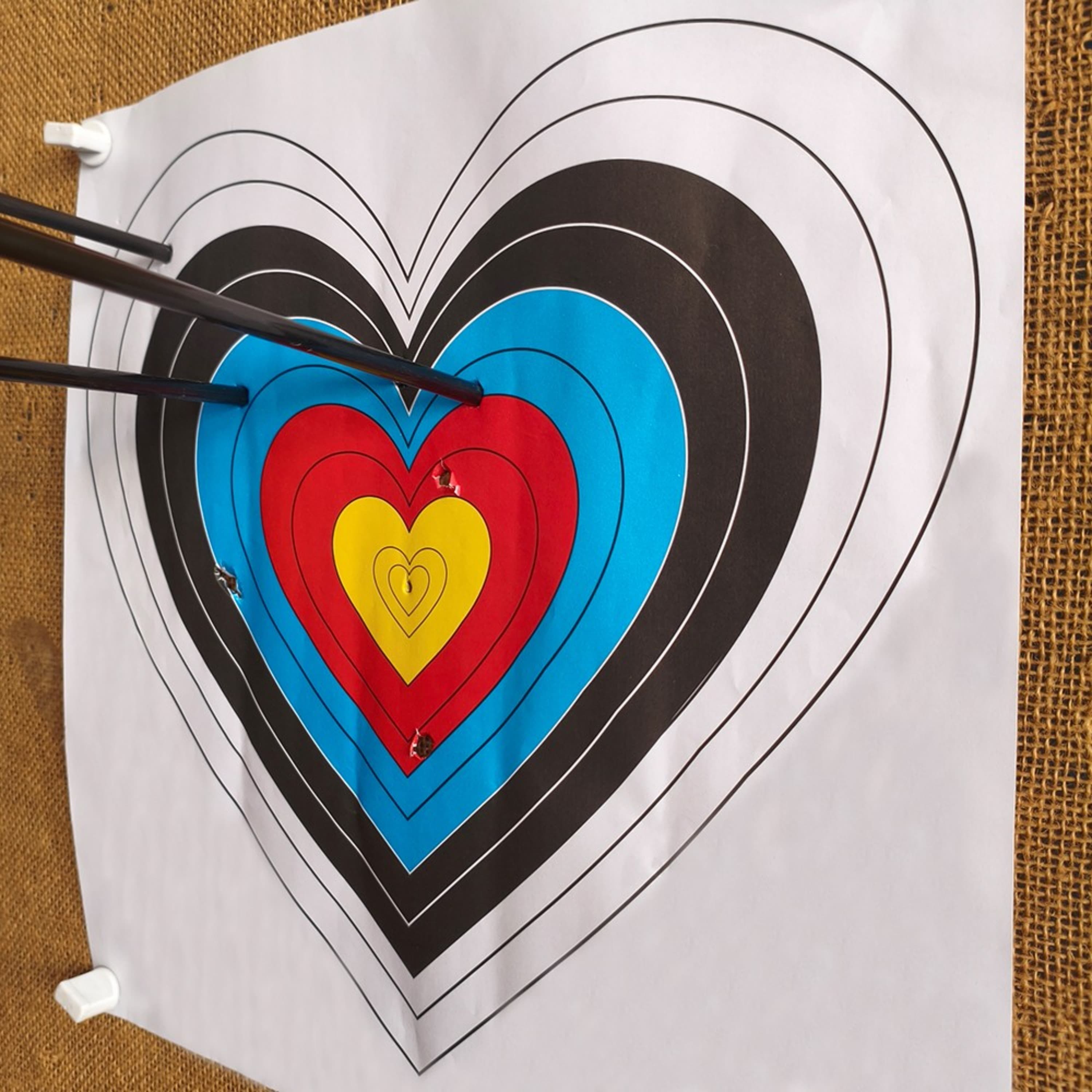Archery Heart Target Paper 40cm Bow Arrow Practice Sheet