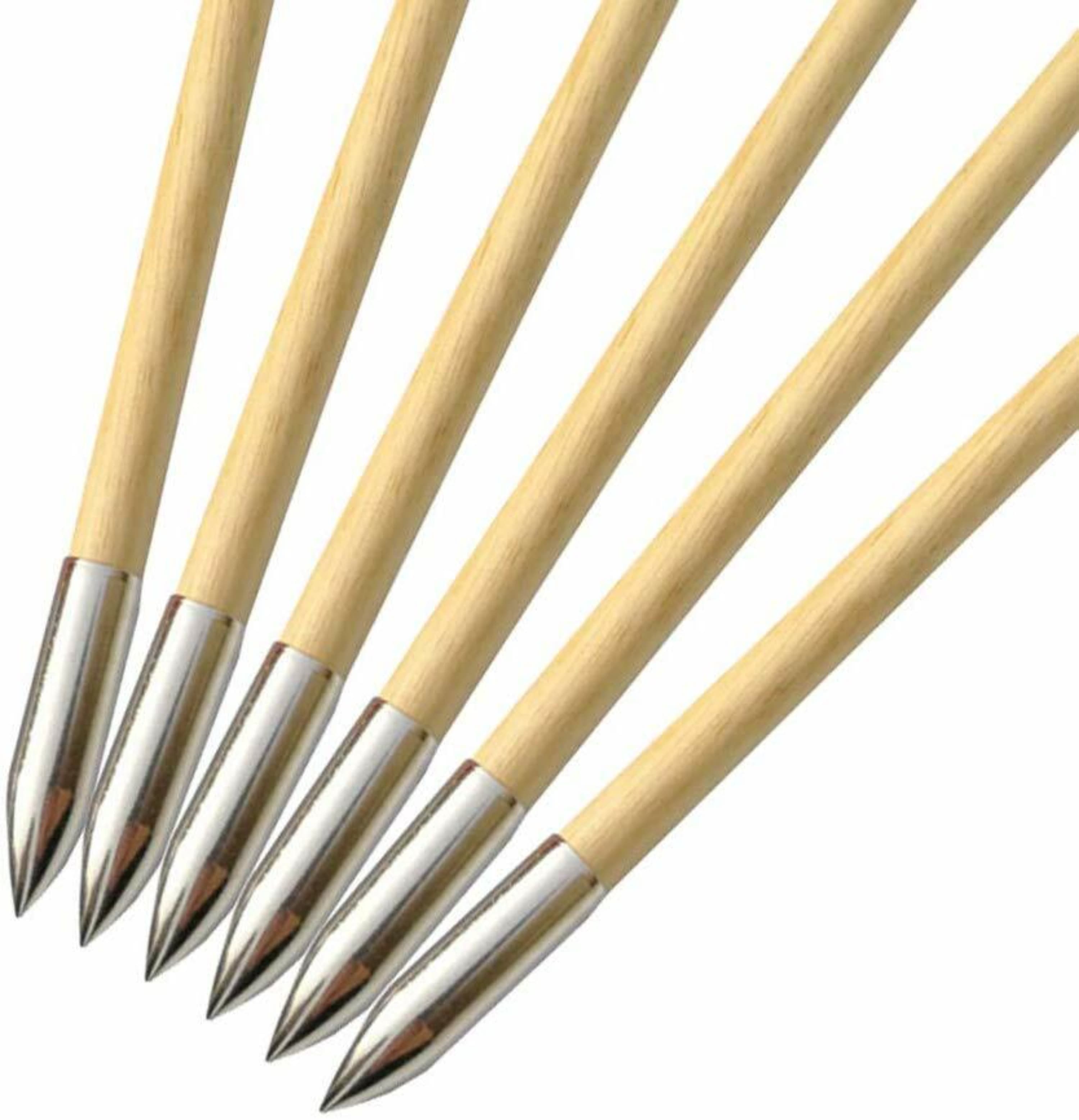 Handmade Wooden Arrows 5'' Natural Feather Arrow Nocks 12pcs