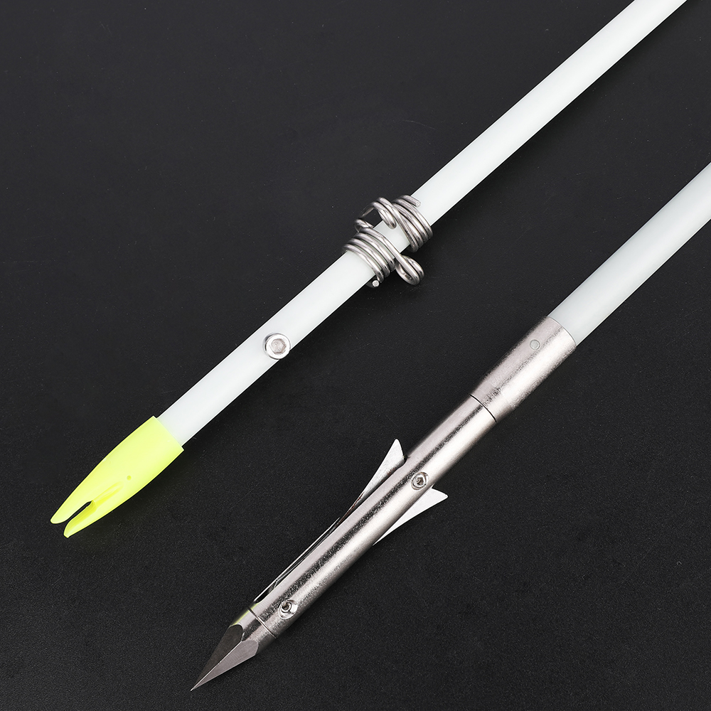 White Bowfishing Arrows Longhead 12pcs with Fluorescent Nocks