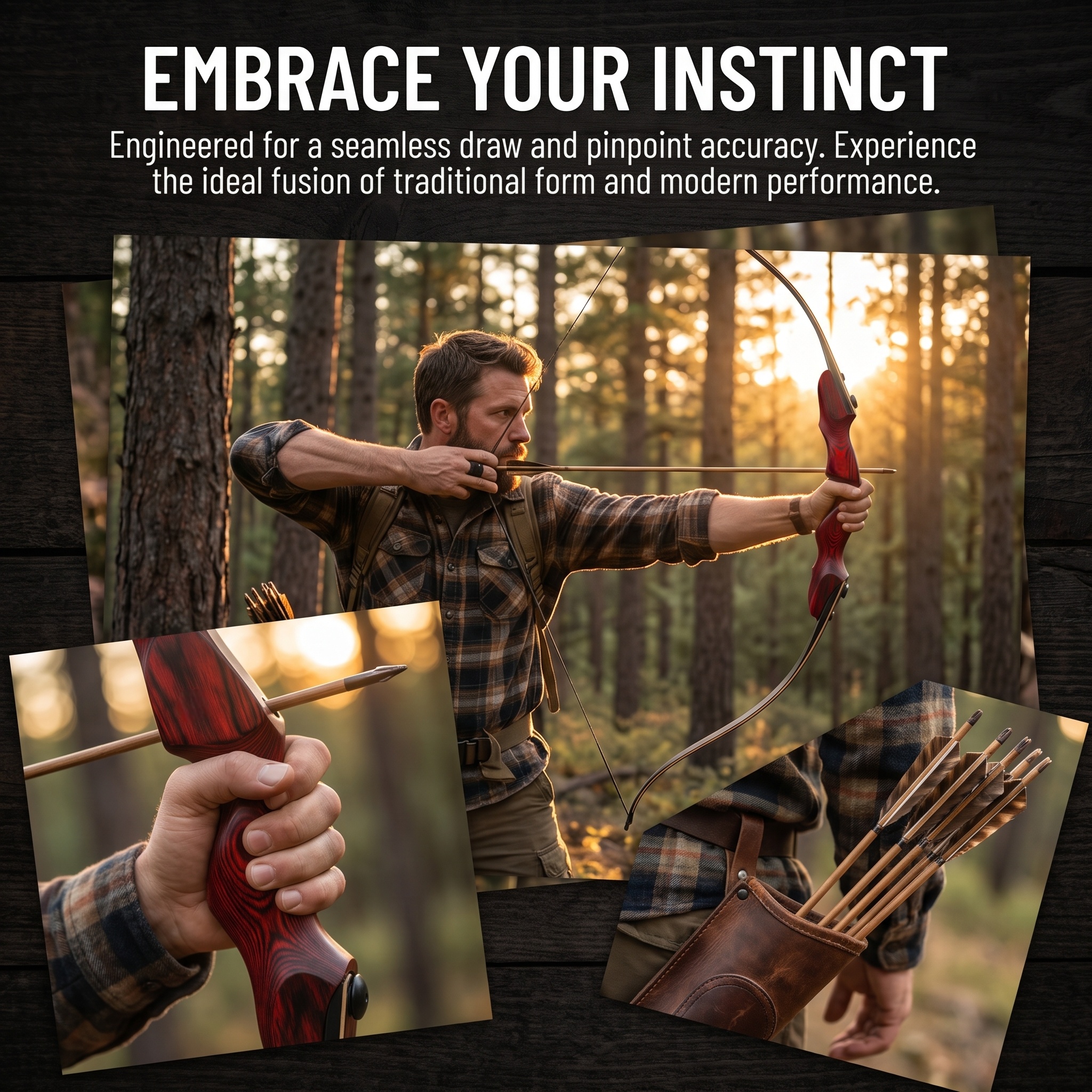 Adjustable 20-60lb Recurve Bow 60" Takedown Archery Hunting Set