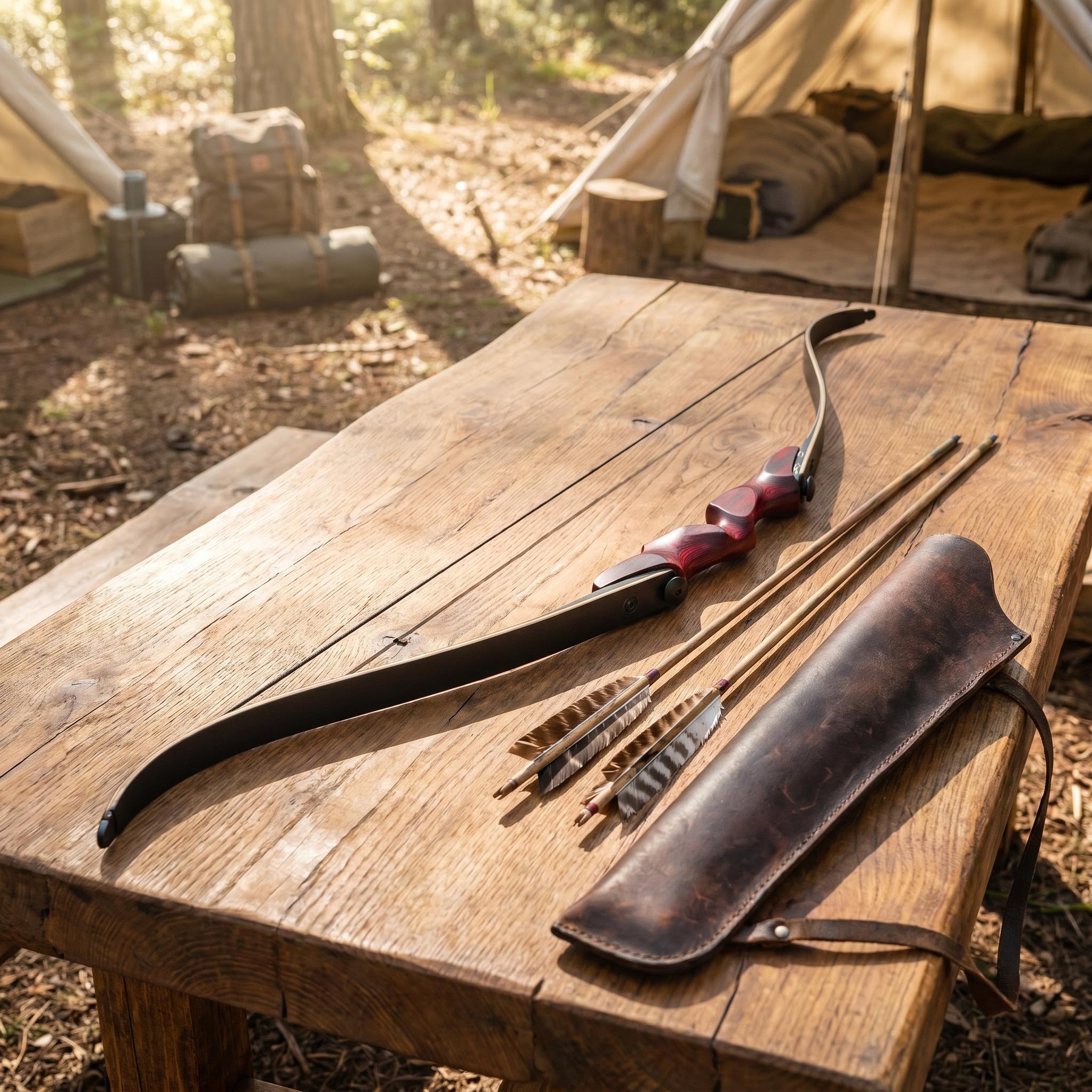 Adjustable 20-60lb Recurve Bow 60" Takedown Archery Hunting Set