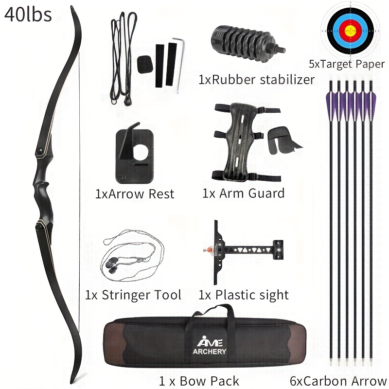 60" Magnesium Alloy Recurve Bow – 40/50LBS