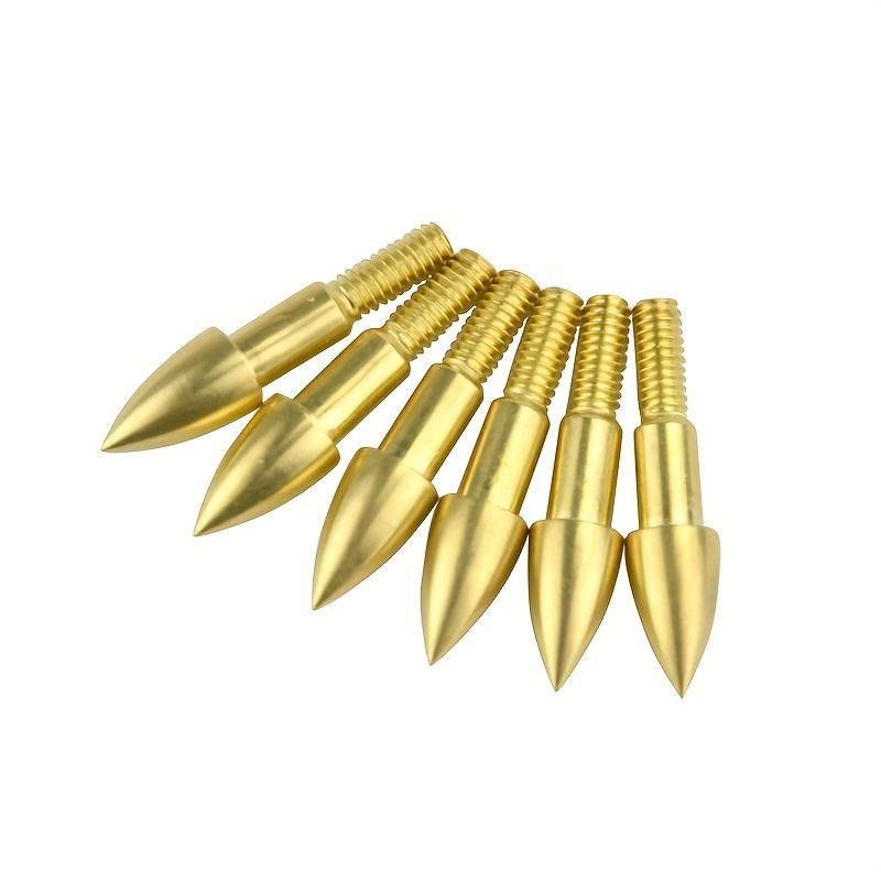 75 Grain Brass Arrow Tips Set – 24pcs, Yellow & Black