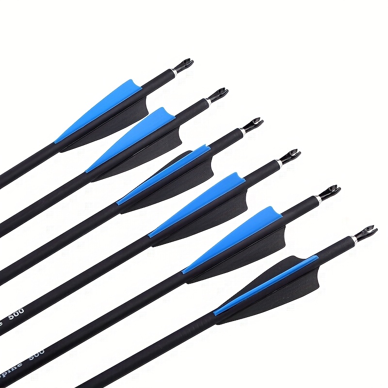Blue-Black Mixed Carbon Arrows – 12pcs, 500 Spine