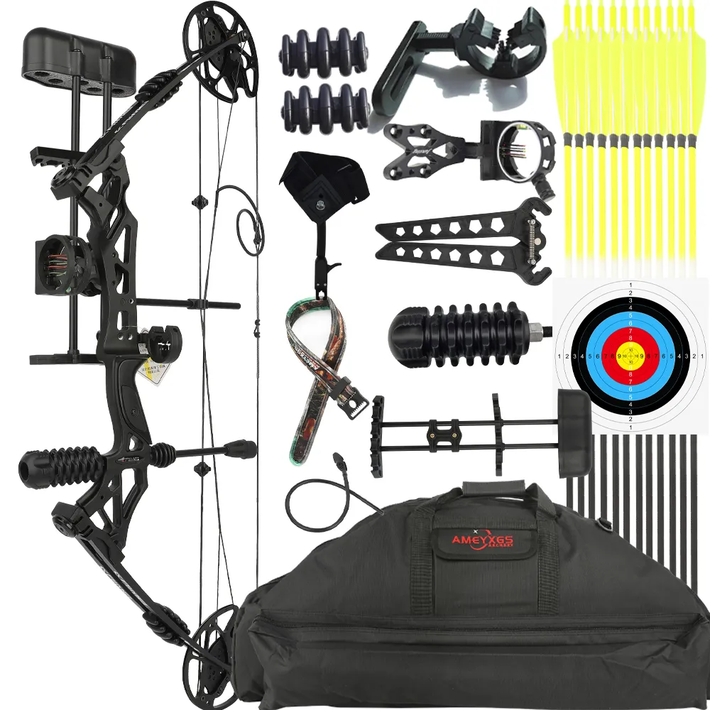 30-60lbs Compound Bow Kit 320fps Arrows Hunting Target Archery Adult