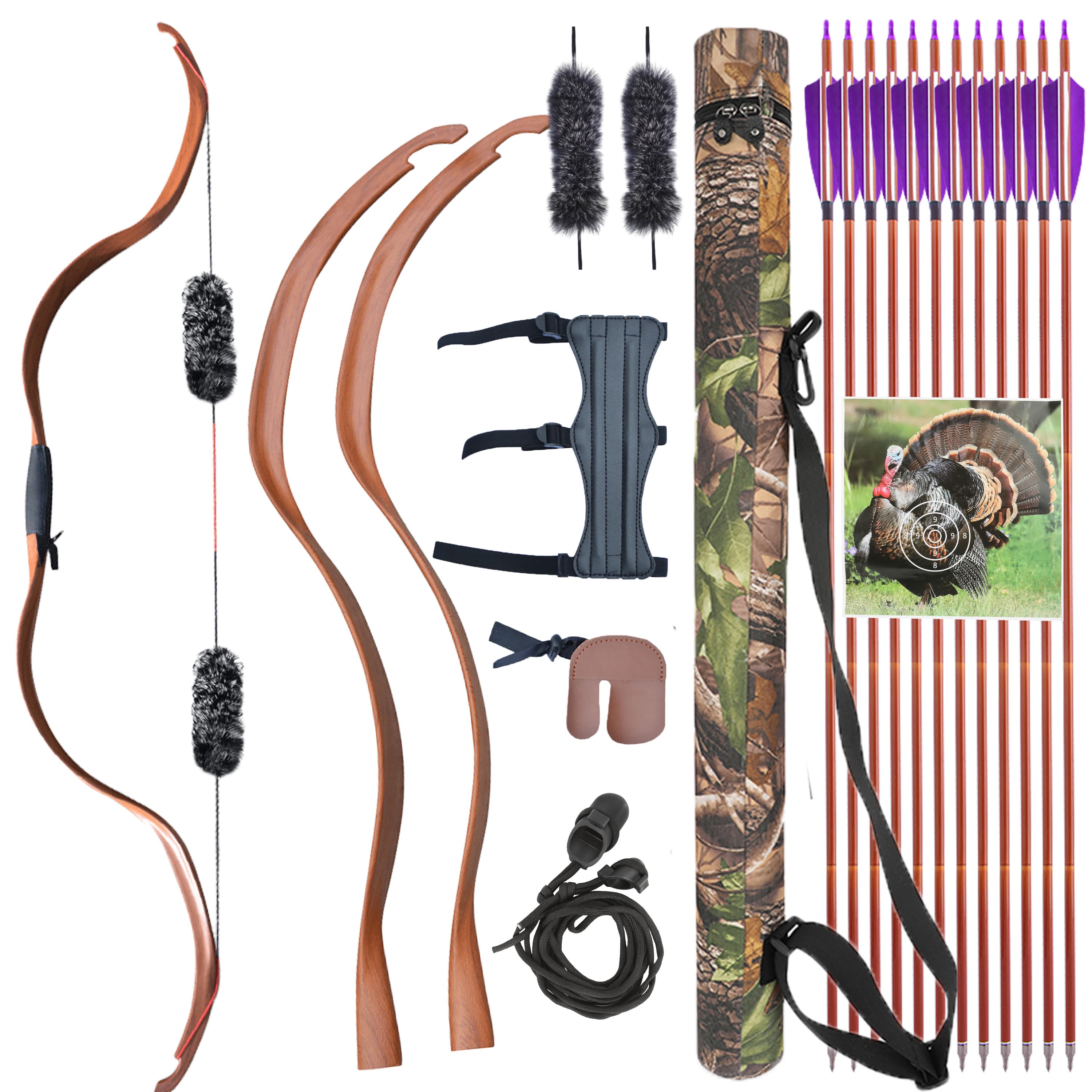 Handmade 20lbs Wooden Recurve Horse Bow for Archery