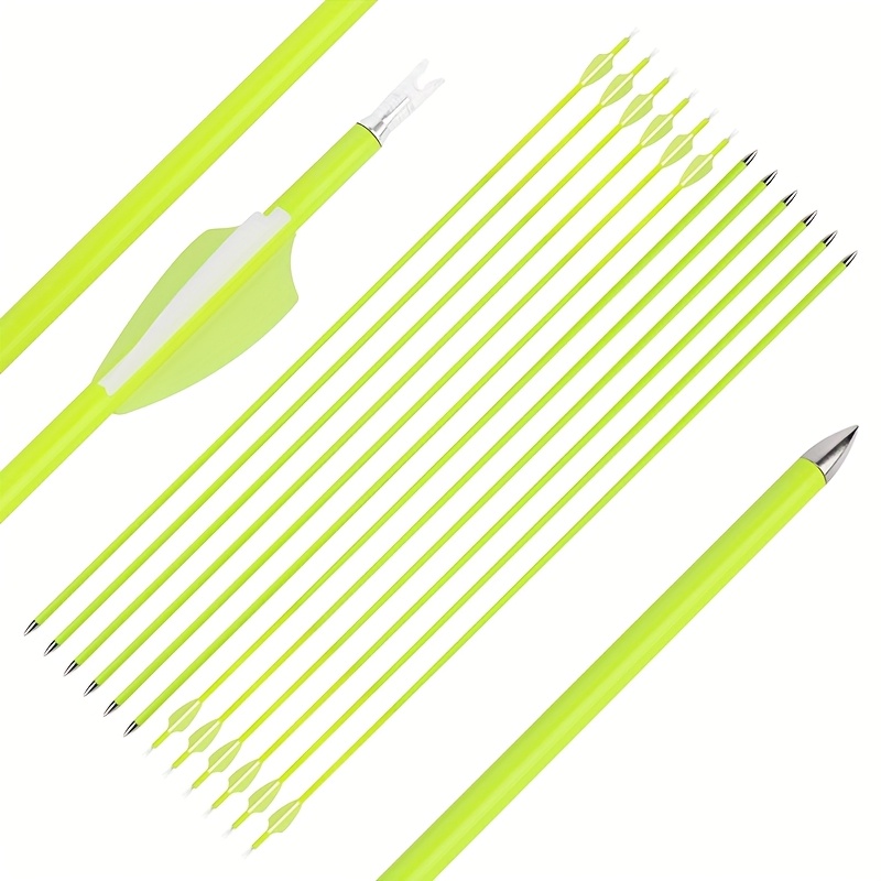 12pcs 30" Carbon Arrows with Yellow Fletching