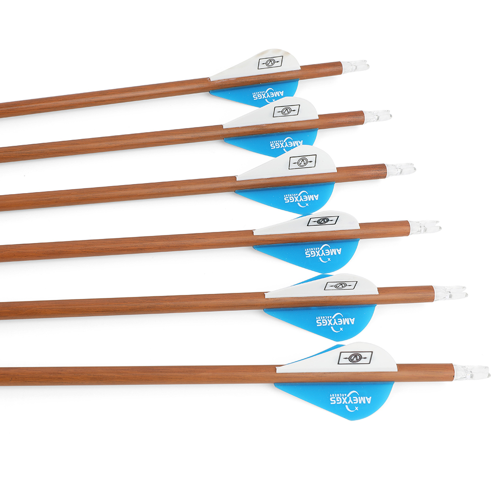 AME 30" Mixed Carbon Arrows 12pcs 100gr Deep/Light Wood