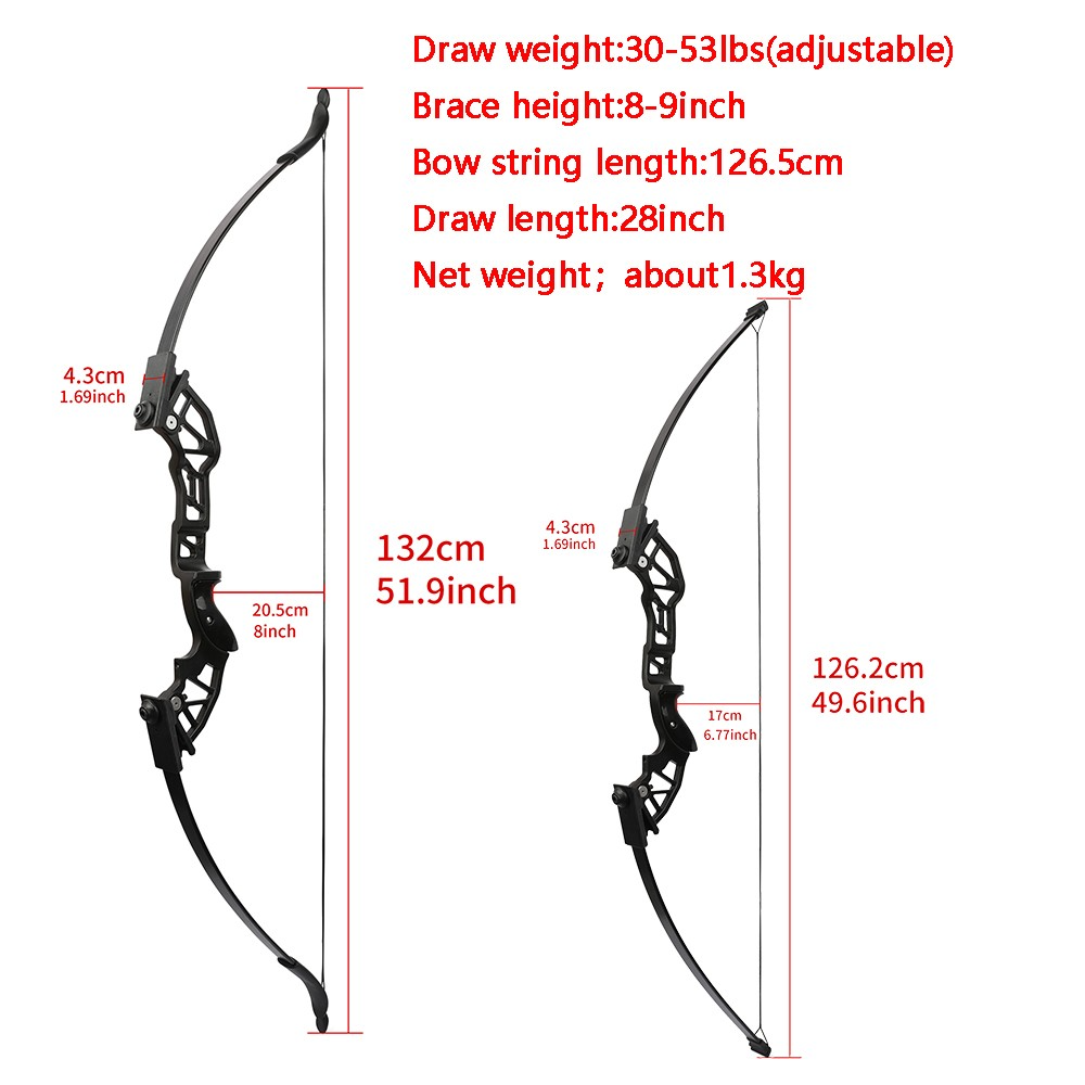Adjustable Recurve Bow Set – 30–53 lbs Aluminum Alloy Archery Kit