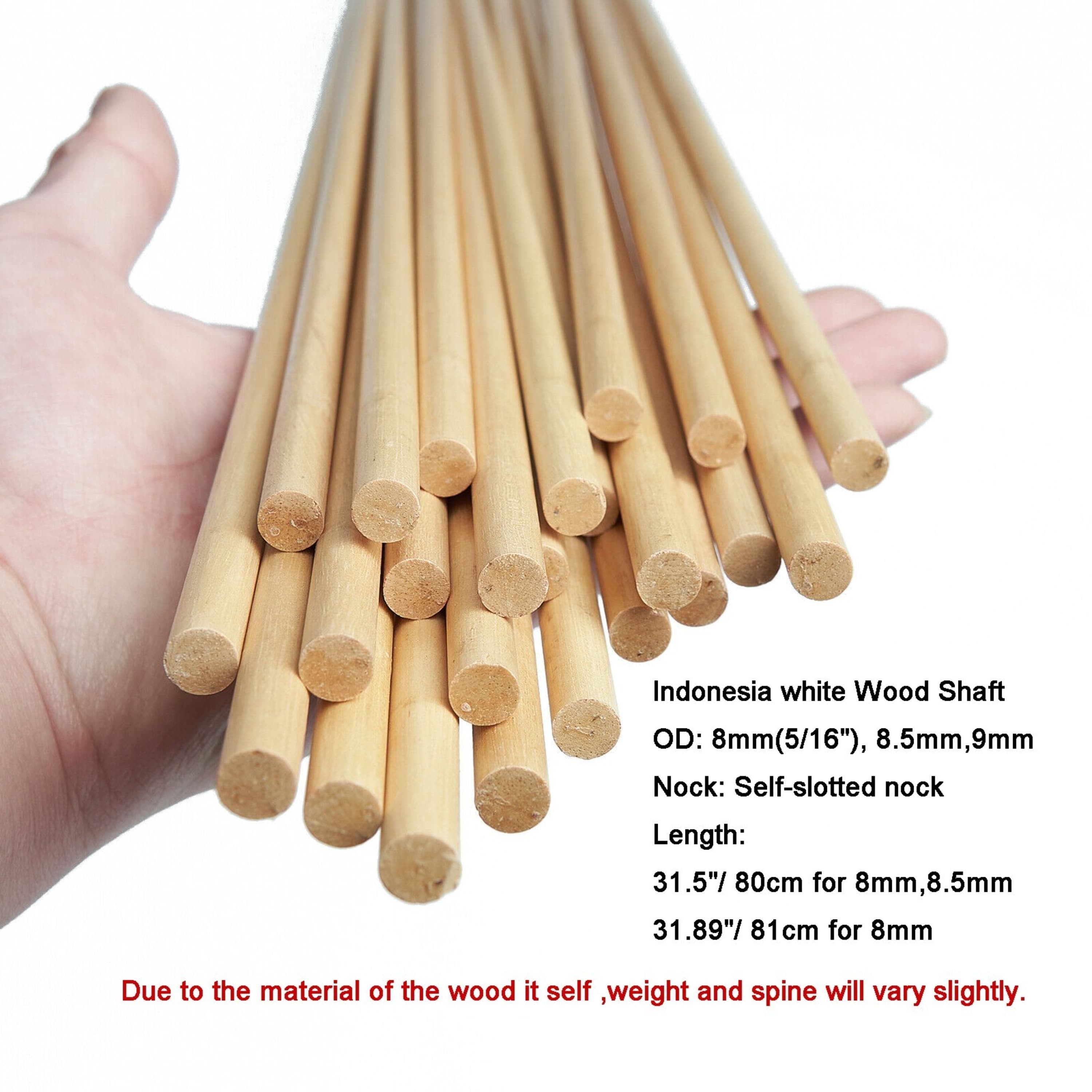 SHARROW Wooden Arrow Shafts Handcrafted Bare Shafts for DIY Archery（12 Pack）