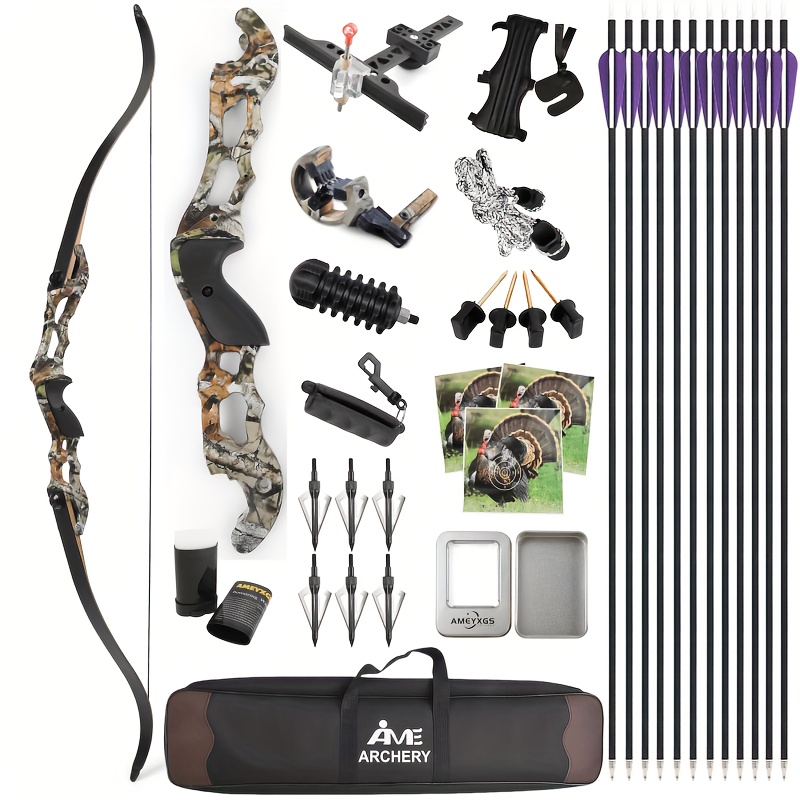 50lb 60-Inch Take-Down Recurve Bow Set – Aluminum Riser
