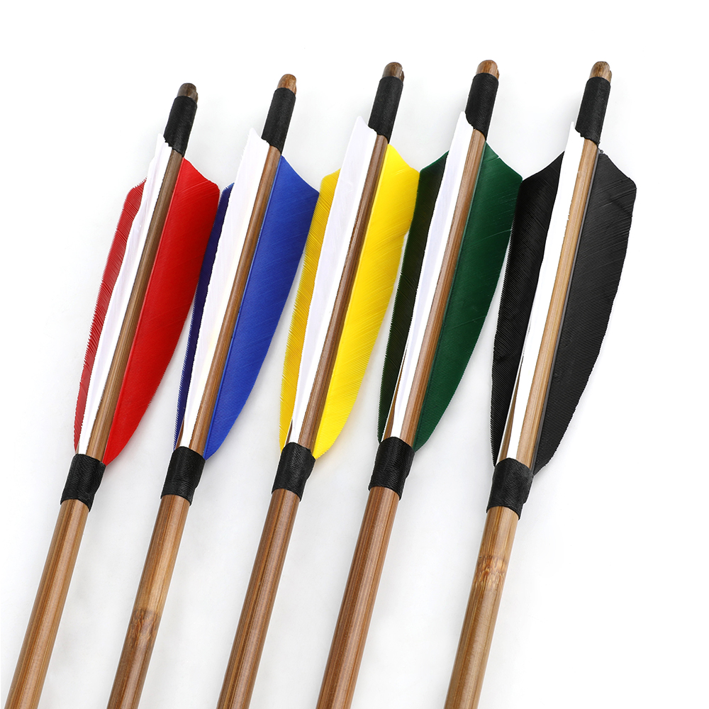 5-Inch Shield Feather Bamboo Arrows 6/12pcs – 8mm Shaft