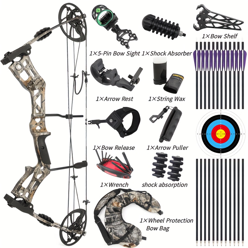Adult Hunting Bow 30–70lbs - Black Camo